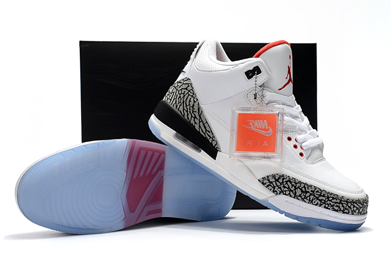 2018 Air Jordan 3 Retro Cement White Air Logo Shoes - Click Image to Close